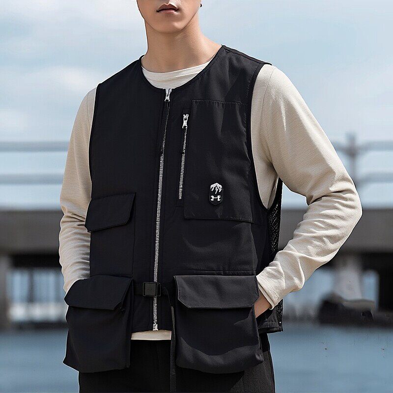 UA安德玛户外休闲背心男装夏季新款跑步训练运动服上衣户外马甲