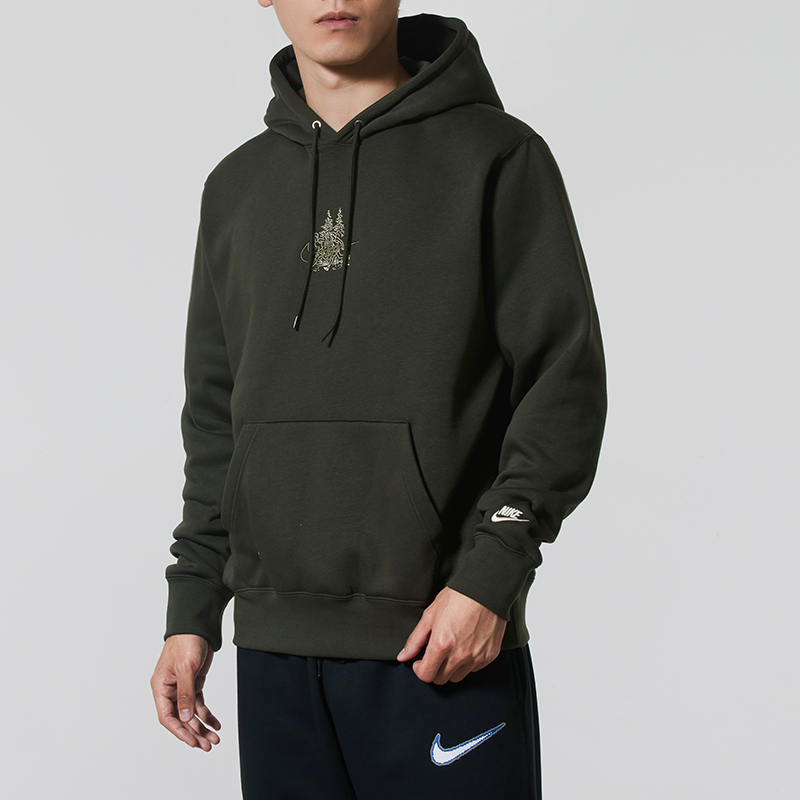 NIKE耐克长袖加绒连帽卫衣男装2025冬季新款运动服宽松套头衫外套