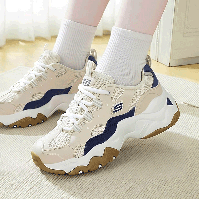 斯凯奇熊猫鞋复古时尚厚底老爹鞋