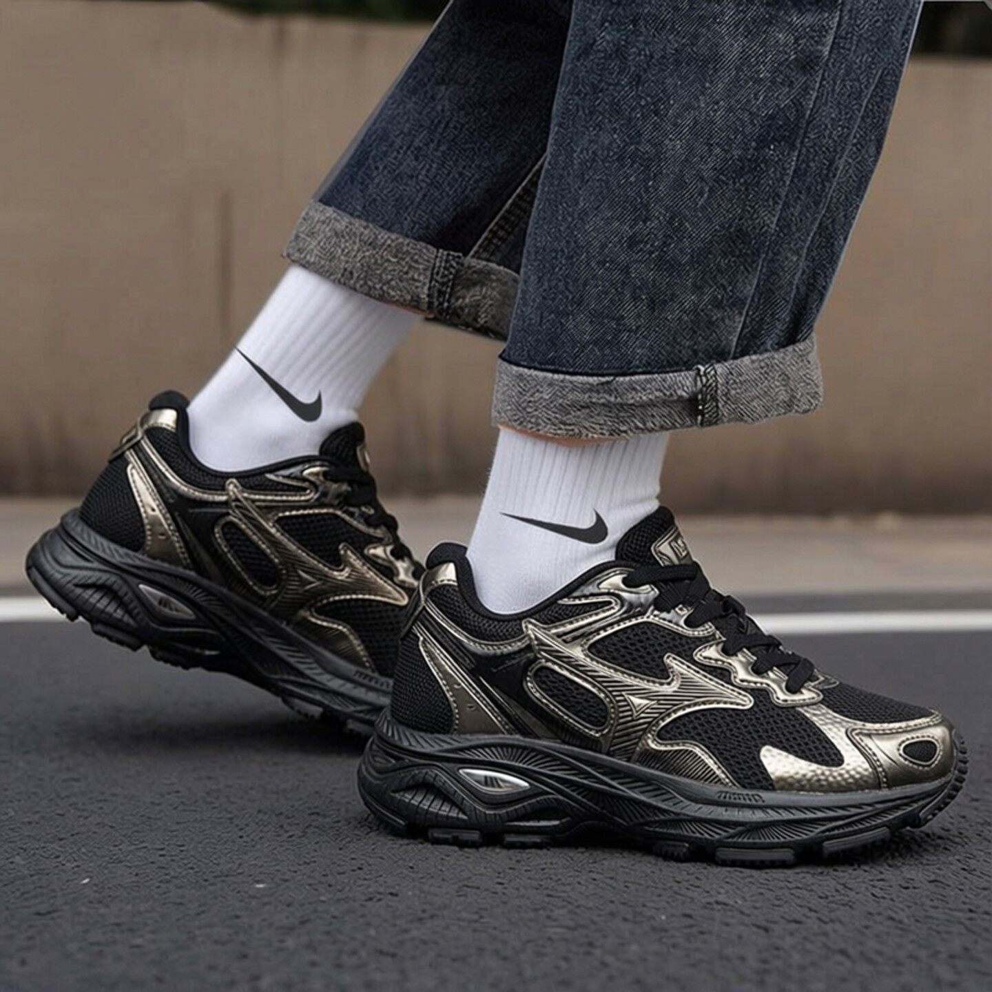 MIZUNO美津浓旗舰店男鞋女鞋RACER S减震休闲鞋网面情侣