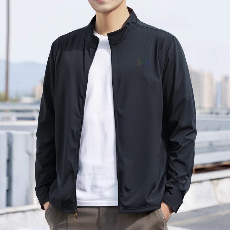 UA安德玛立领夹克男2025秋季新款健身训练运动服男士外套跑步上衣