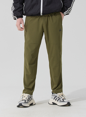 ~阿迪达斯直筒裤男裤2025秋冬季运动裤休闲长裤军绿色裤子JN4351