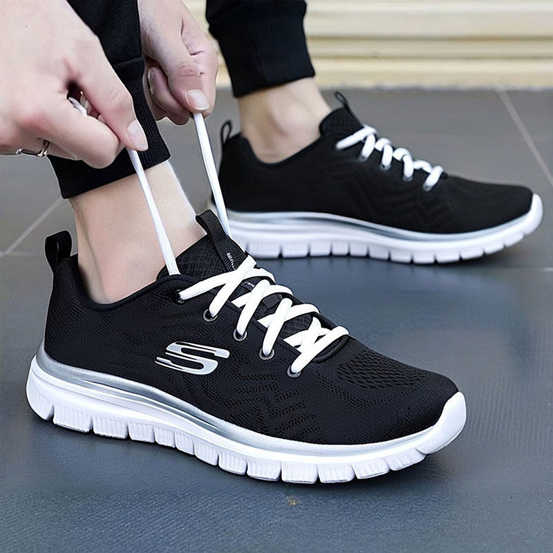 斯凯奇官方旗舰店跑步鞋女鞋轻便减震健步鞋黑白妈妈鞋软底运动鞋,运动鞋new,跑步鞋,淘宝优惠券,粉丝福利购,淘宝优惠卷