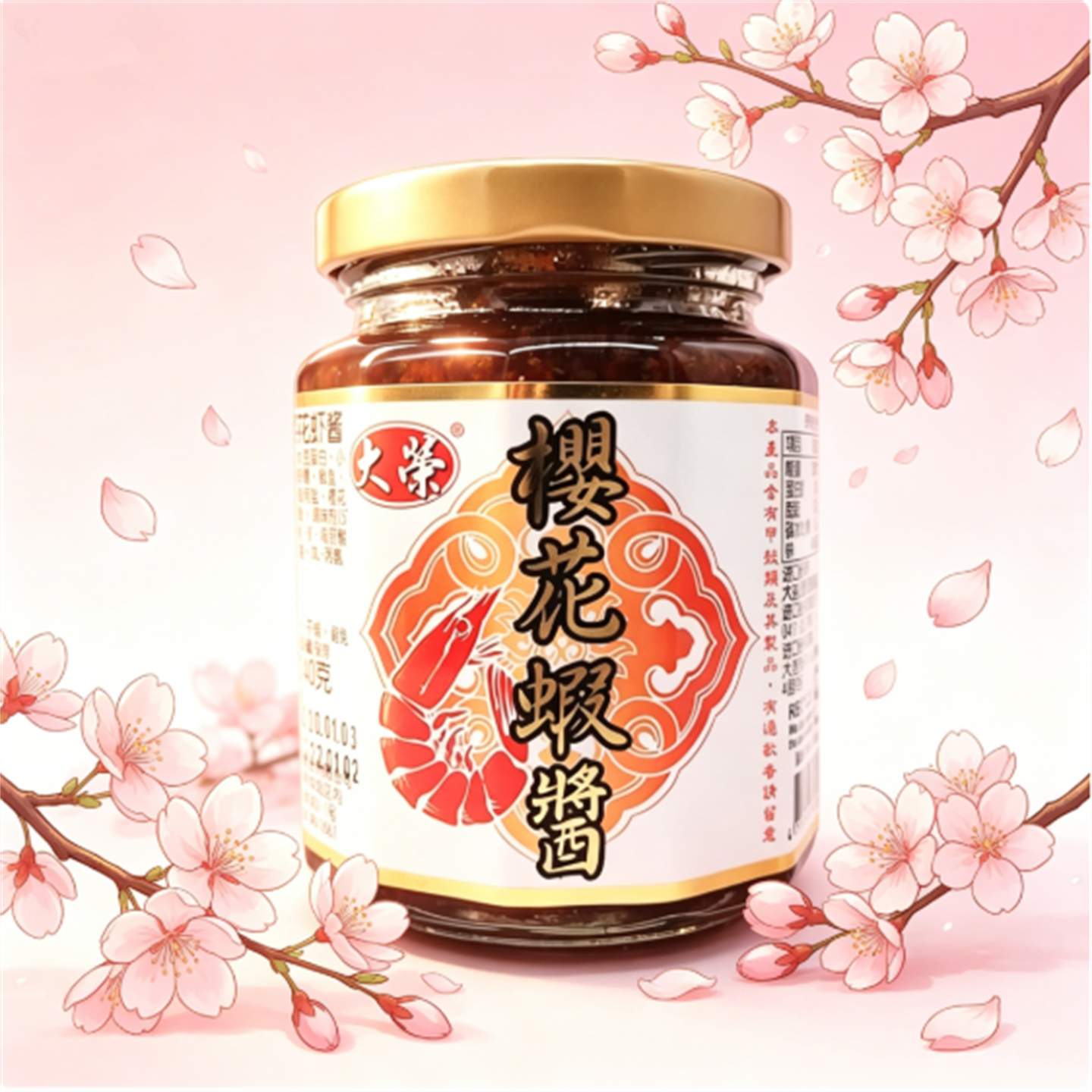 台湾生产 大荣樱花虾酱海鲜酱拌饭XO干贝酱240克拌饭酱料