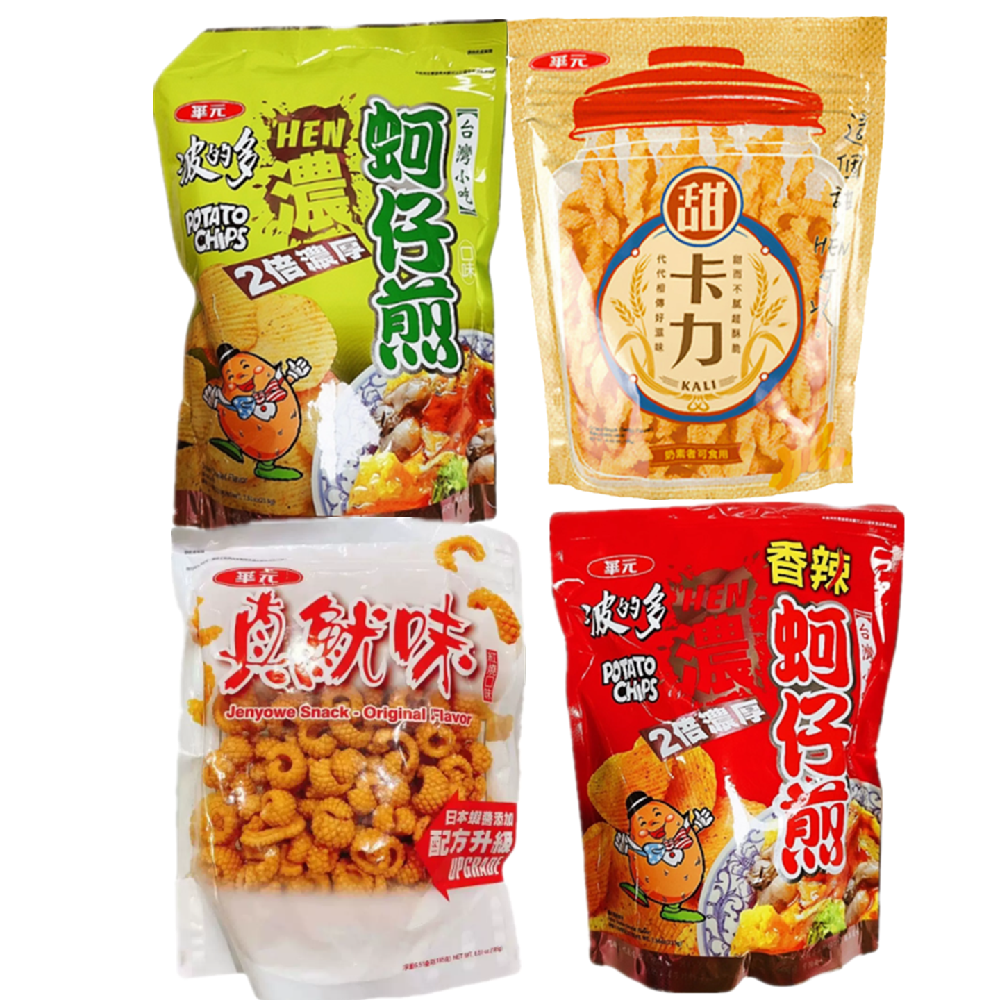包邮 台湾华元波的多洋芋片 蚵仔煎口味 香辣味 甜卡力卡哩卡哩