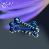 ACCIO&Mu植入级钛合金舌钉咬不碎杆1.4g基础耳桥穿刺饰品不过敏
