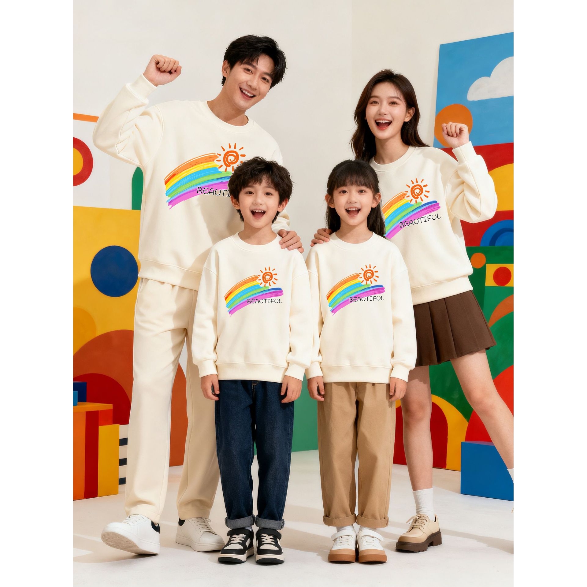 左西正幼儿园亲子活动班服秋冬季学校运动会学生休闲上衣亲子装新