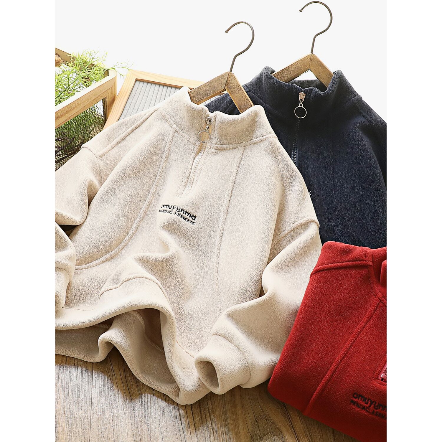 左西正儿童半开衫澳粒绒卫衣拉链打底衫熊猫同学工厂柔软牛奶绒