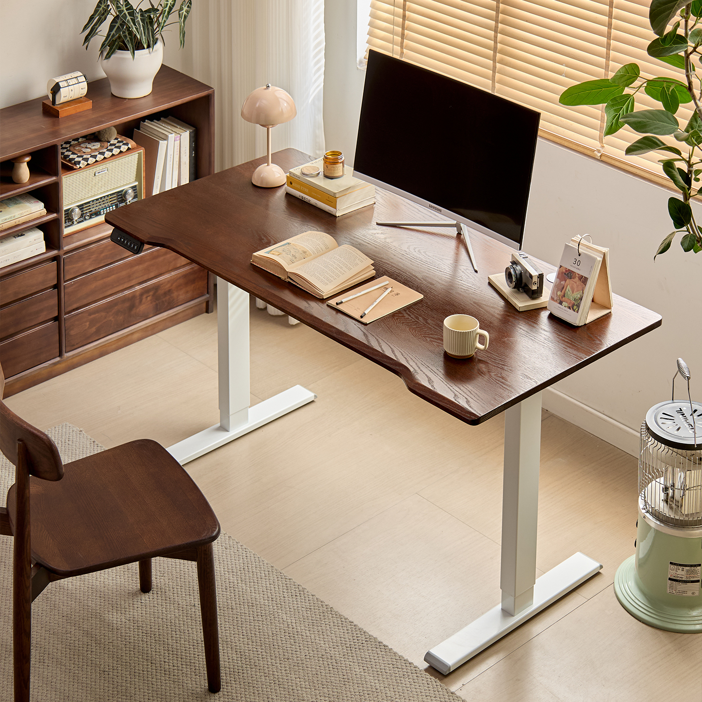 实木桌面可升降书桌七半云