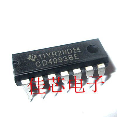 CD4093BE CD4093 CMOS四路2输入与非施密特触发器全新原装进口