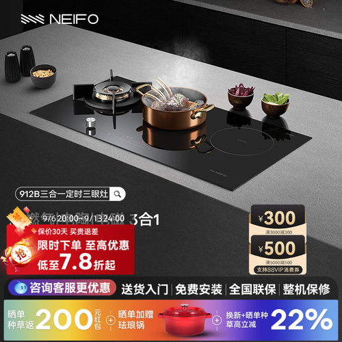 NEIFO/内芙欧洲进口1气2电燃气灶