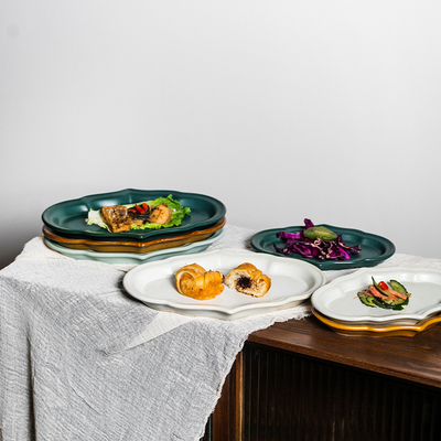 莳绘金缮8/10寸枫叶盘家用高级感