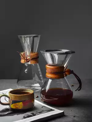Glass coffee maker hand-brewed coffee set sharing pot free filter paper filter cup drip portable filter