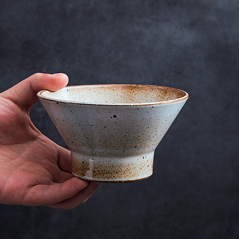 日式手工粗陶汤面碗老式复古加厚