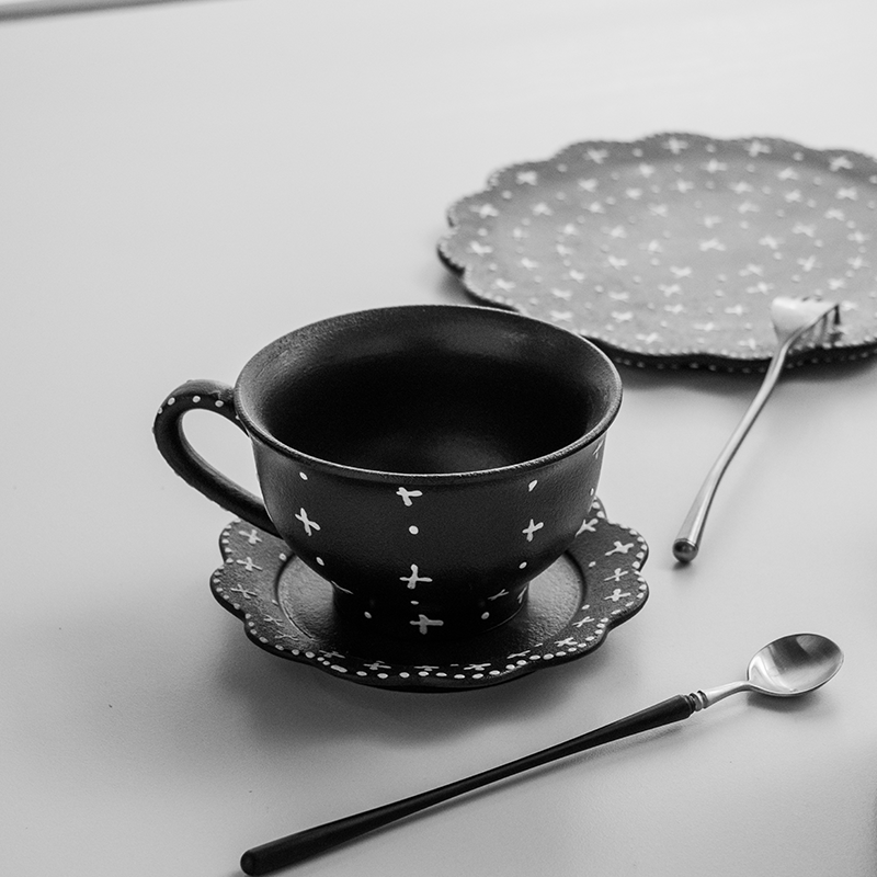 景德镇赫本风咖啡杯碟套装家用