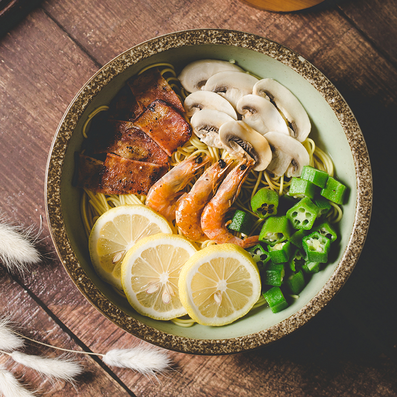 厚边大众面碗粗陶日式