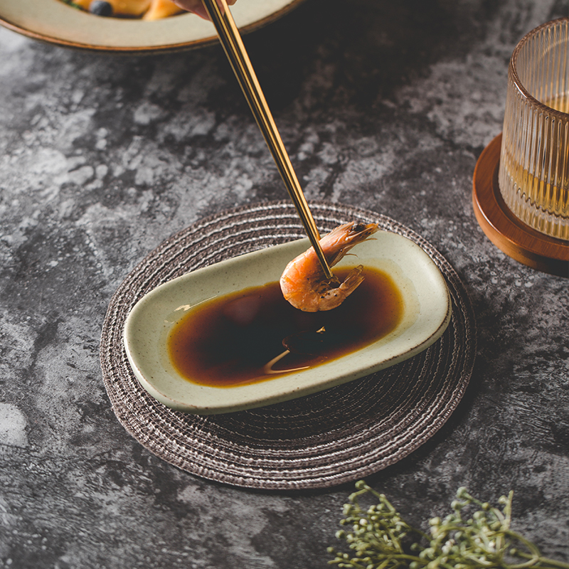 日式小碟子6英寸复古粗陶调味