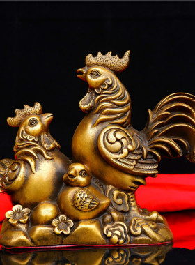 纯铜生肖鸡卧室工艺品