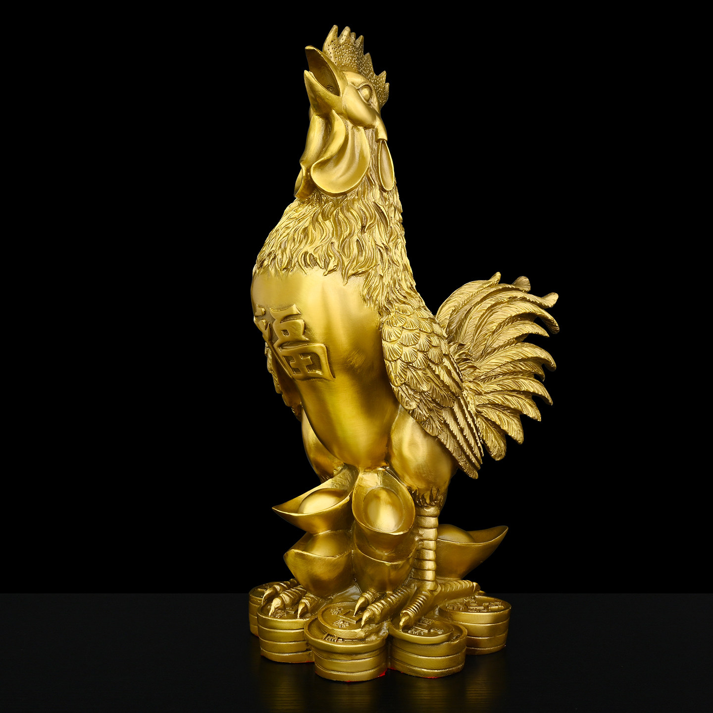 黄铜鸡摆件铜公鸡金鸡元宝鸡家居客厅招财工艺品 鸡摆件