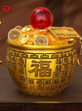 黄铜米缸百福铜缸聚宝盆摆件