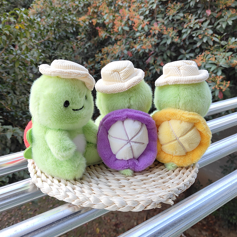 原点绒创水果乌龟香薰豆袋掌中宝可爱公仔摆件桌饰品女孩儿童礼物