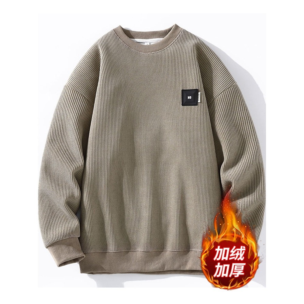 重磅卫衣男秋冬款圆领套头衣服内搭加绒加厚打底衫华夫格长袖T恤,运动/瑜伽/健身/球迷用品,篮球服,淘宝优惠券,粉丝福利购,淘宝优惠卷