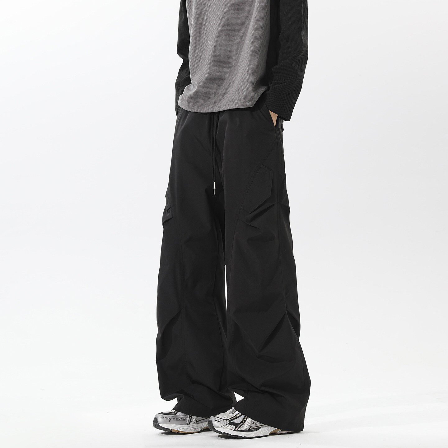 2026新款春秋季伞兵冲锋裤男宽松直筒阔腿运动休闲工装男装长裤子