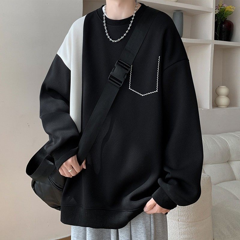 2025新款撞色卫衣男长袖T恤春秋季打底衫潮牌休闲宽松男款上衣服,户外/登山/野营/旅行用品,作训外套/套装/野战套装,淘宝优惠券,粉丝福利购,淘宝优惠卷