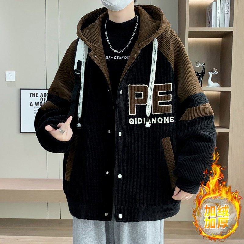 加绒加厚外套男孩初中高中学生帅气秋冬装棉衣青少年大童抗寒棉服,运动服/休闲服装,运动套装,淘宝优惠券,粉丝福利购,淘宝优惠卷