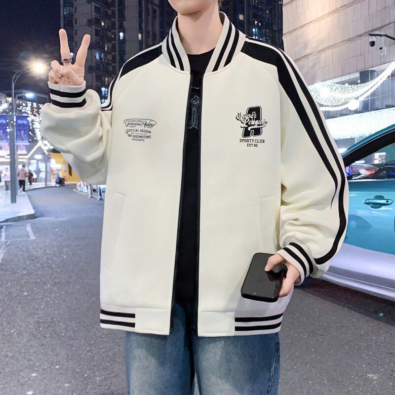 2026春秋季新款青少年夹克男士棒球领衣服韩版潮流初高中学生外套