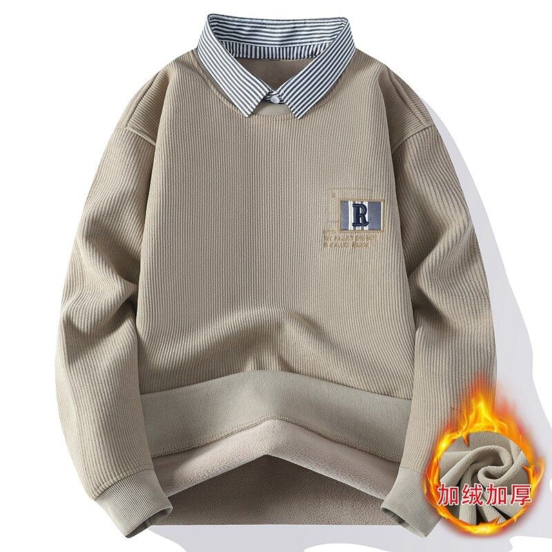 高端卫衣男一体绒衬衫领假两件内搭不起球保暖上衣加绒加厚秋冬款,户外/登山/野营/旅行用品,作训外套/套装/野战套装,淘宝优惠券,粉丝福利购,淘宝优惠卷