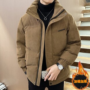 灯芯绒棉衣外套男士冬季加厚保暖羽绒棉服潮牌立领面包服冬装棉袄