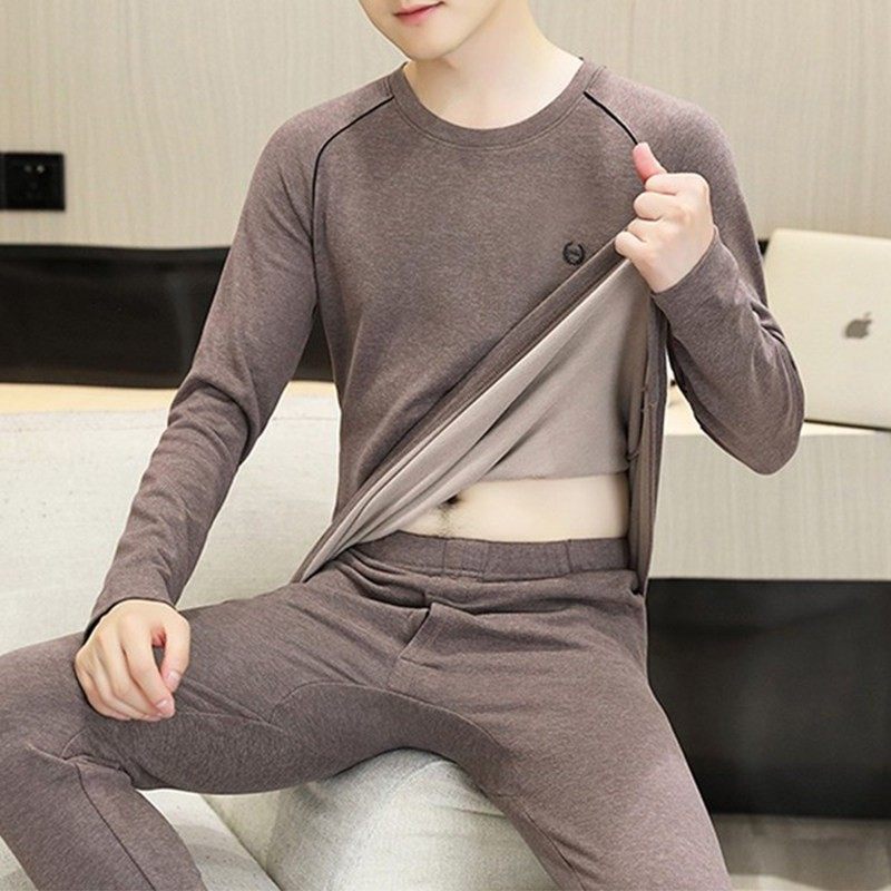 保暖内衣男款德绒发热秋冬季青少年初中高中学生大童秋衣秋裤套装