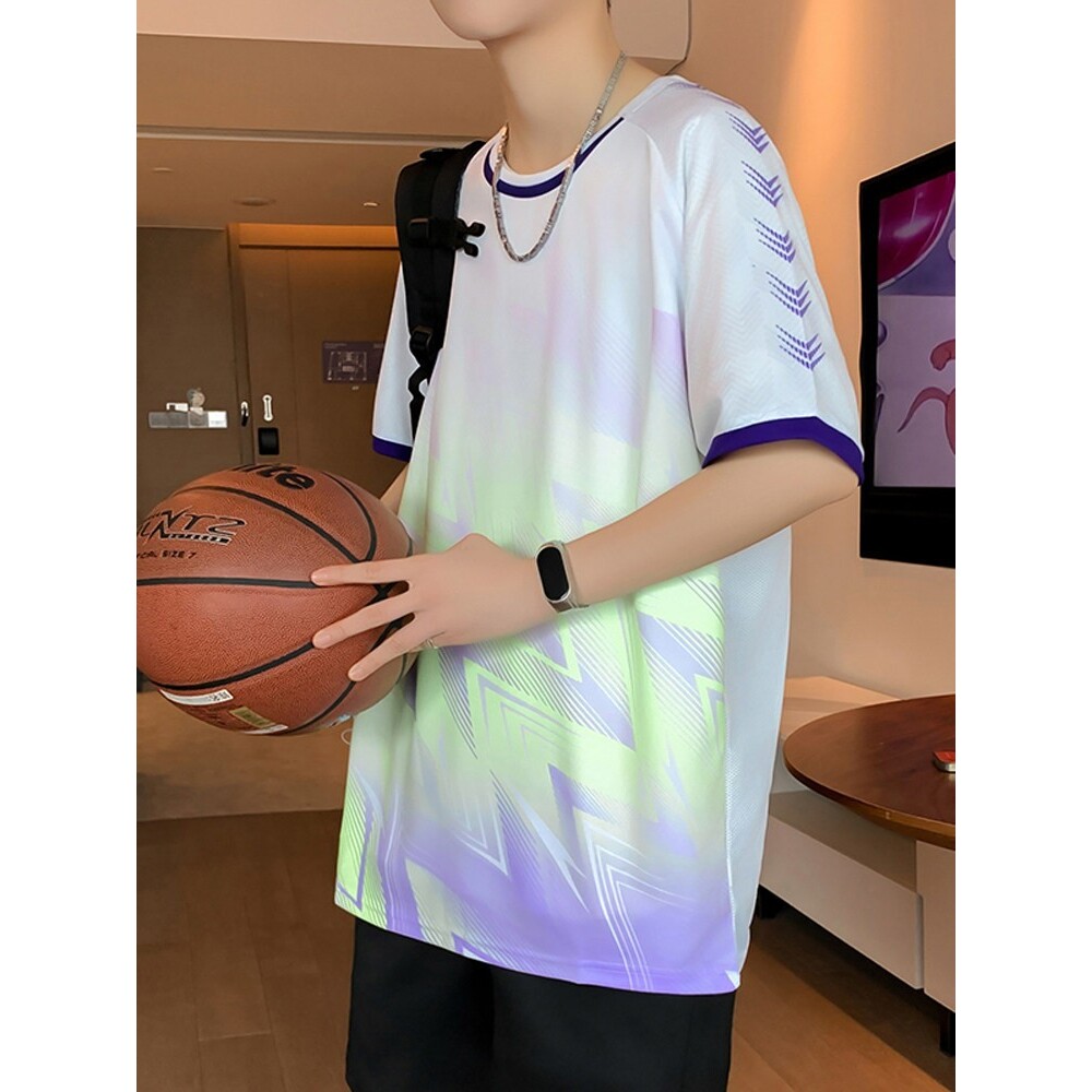 夏季冰丝短袖t恤男孩青少年初中生高中学生速干篮球服大童体恤衫