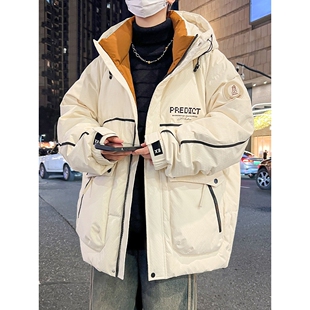 冬季外套男连帽2025新款羽绒棉服男加绒加厚冬天棉衣青少年棉袄子