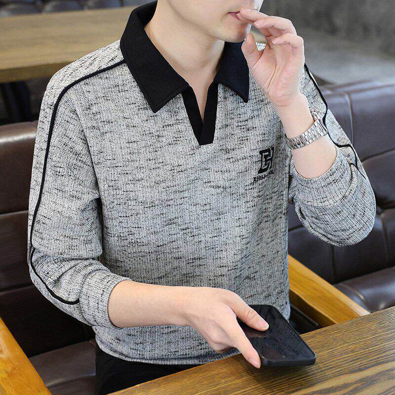 2026春季男士翻领卫衣长袖POLO衫休闲百搭宽松上衣体恤春秋新款