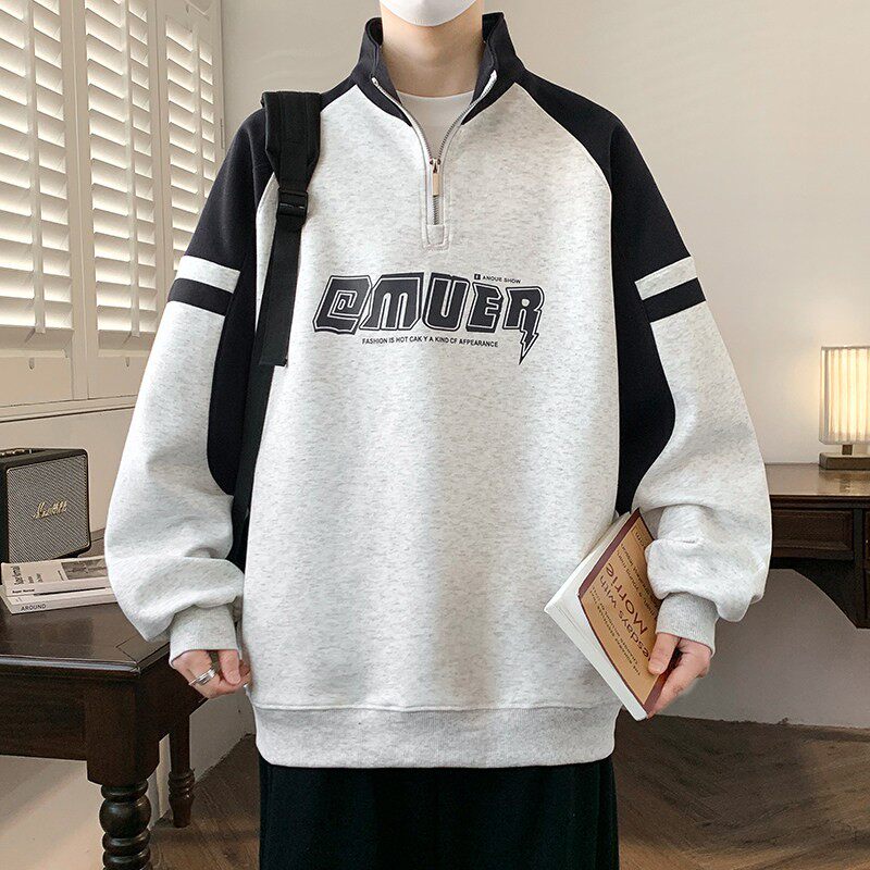 春秋季半拉链卫衣男2026新款流行青少年高中初中学生大童潮牌外套