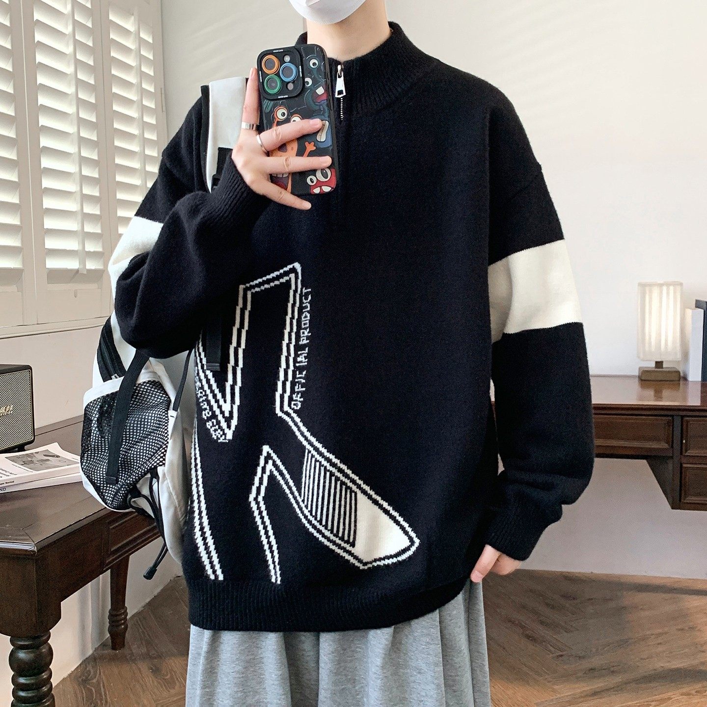 冬季潮流针织打底衫男孩12中学生13毛衣15岁青少年大童14宽松线衣,运动服/休闲服装,运动套装,淘宝优惠券,粉丝福利购,淘宝优惠卷