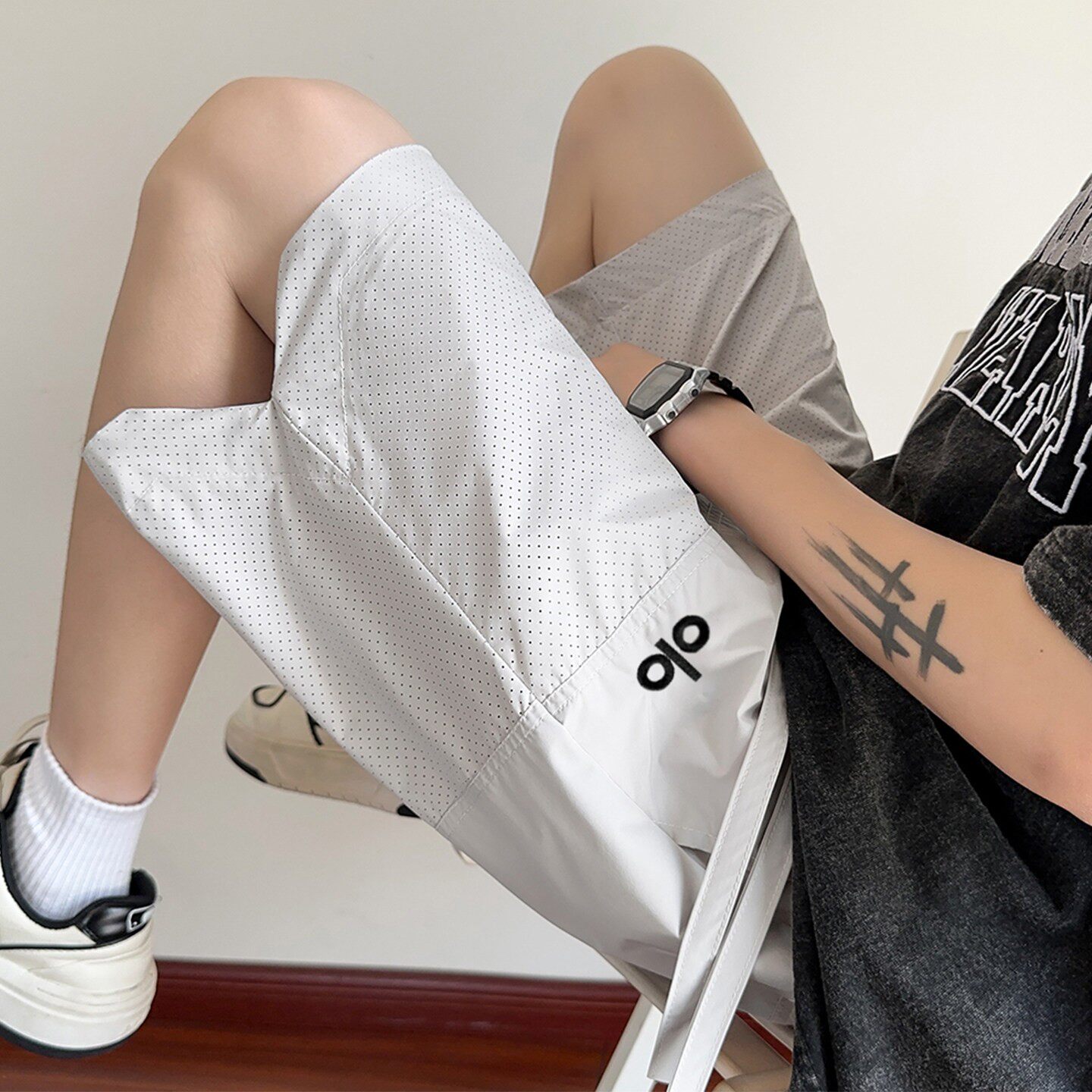 冰丝速干短裤男夏季薄款网眼中裤男女山系户外跑步休闲运动五分裤