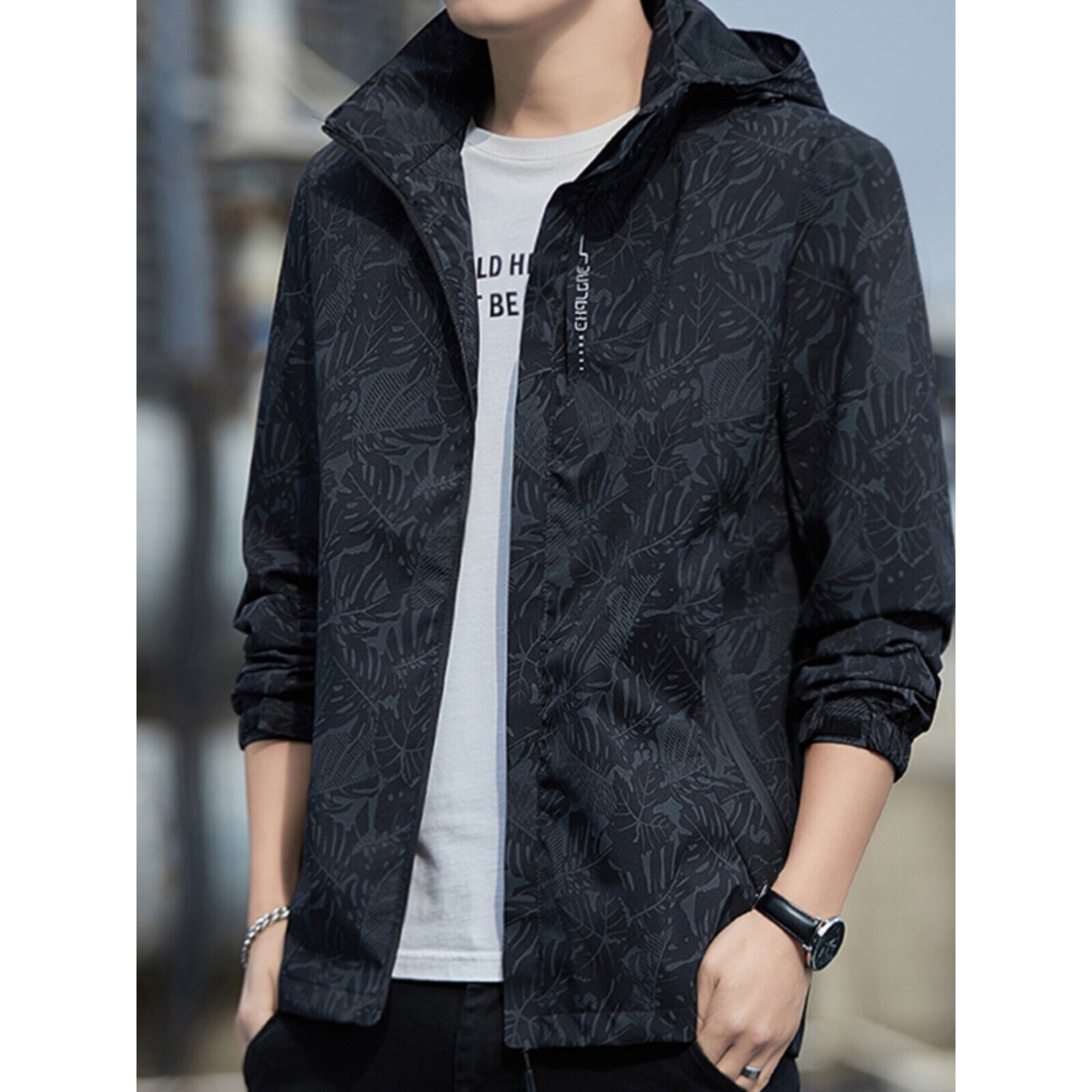 连帽外套男春秋季2026新款美式户外飞行员夹克潮牌男装休闲冲锋衣