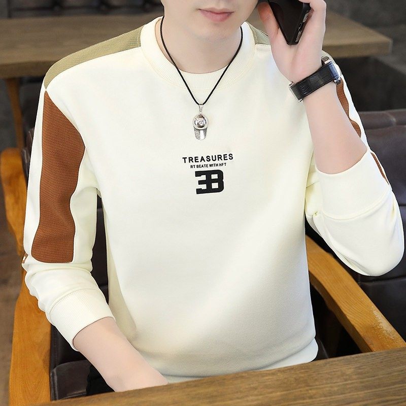 卫衣男士秋冬季圆领拼色长袖t恤内搭打底衫帅气上衣加绒加厚秋衣,运动/瑜伽/健身/球迷用品,篮球服,淘宝优惠券,粉丝福利购,淘宝优惠卷