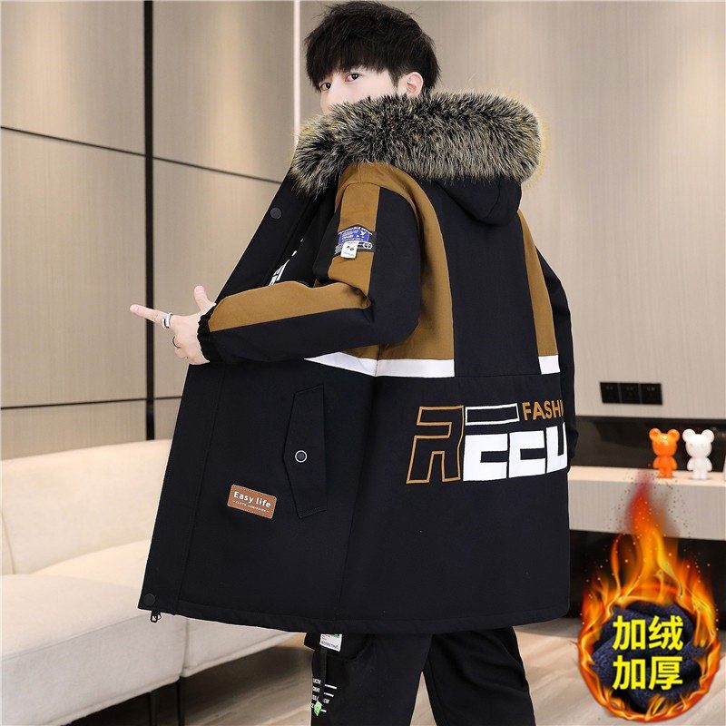 秋冬季棉衣外套男初中高中学生加绒加厚棉服青少年大童派克服棉袄,运动服/休闲服装,运动套装,淘宝优惠券,粉丝福利购,淘宝优惠卷