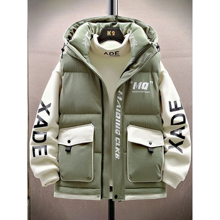 工装马甲男款冬季2025新款羽绒棉马夹男坎肩无袖外套男加厚夹克衫