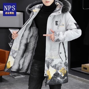 派克服男士外套羽绒冬季加绒加厚棉衣中长款冬装棉袄韩版潮流棉服