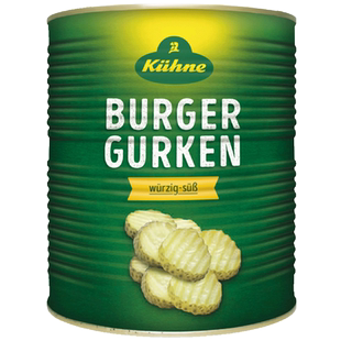 冠利俄式酸黄瓜片商用3.285kg 腌小青瓜切片波浪形汉堡三明治配菜