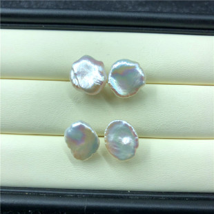 纯银韩版夸张大珍珠耳钉耳环女简约设计真珍珠耳饰时尚百搭防过敏