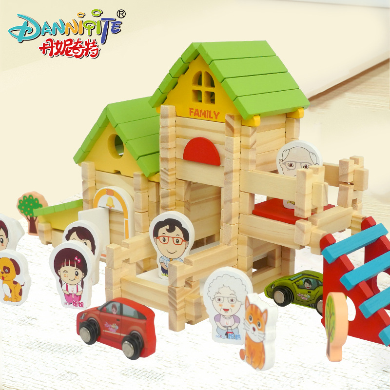 儿童木质益智鲁班榫卯积木结构拼装小小建筑师国风国风互动玩具