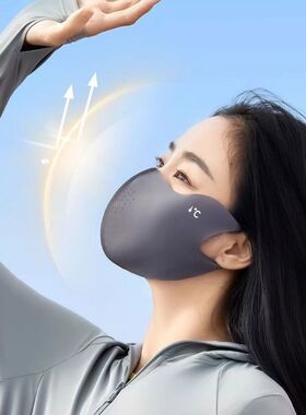 防晒口罩女透气薄款护眼角全脸夏天冰丝遮阳面罩高颜值防紫外线