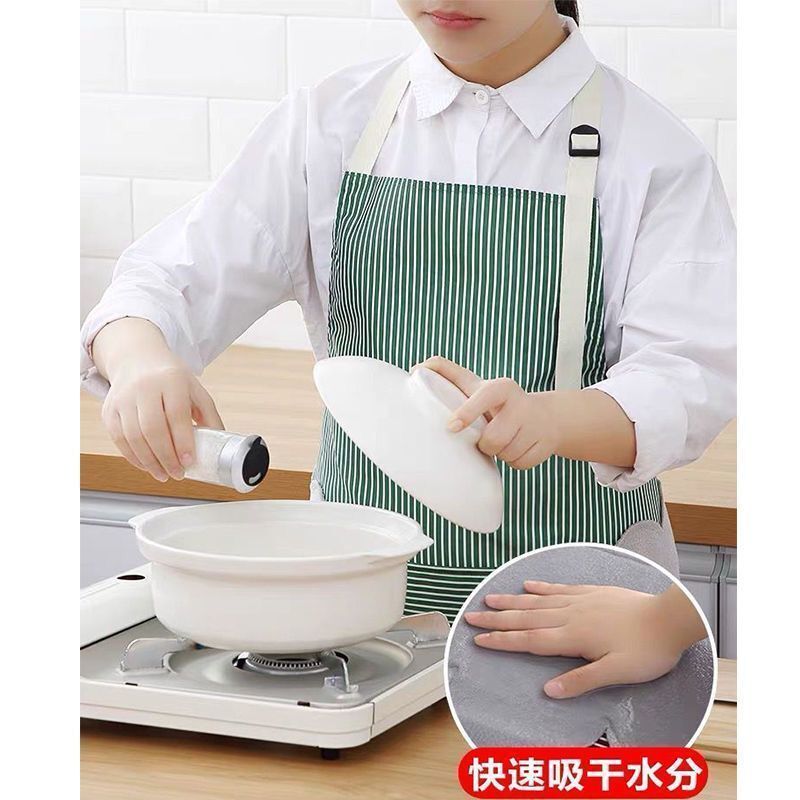 两用擦手围裙女防水防油家用厨房做饭围腰韩版可爱成人可调节包邮