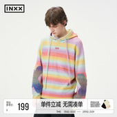 明星同款 INXX多巴胺连帽针织衫 男女潮牌独特套头毛衣oversize